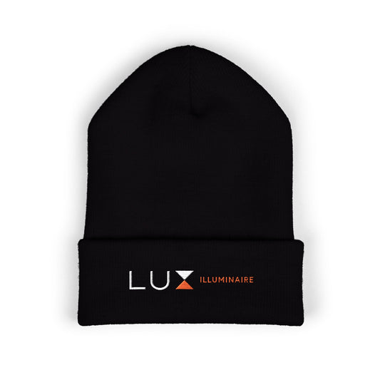 Classic Cuffed Beanie (White Embroidered LUX Logo)