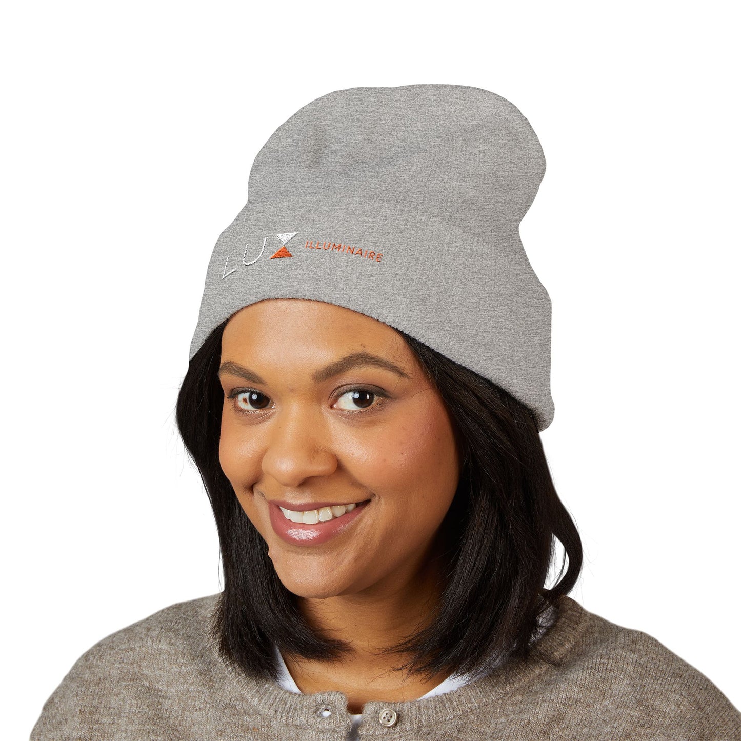 Classic Cuffed Beanie (White Embroidered LUX Logo)